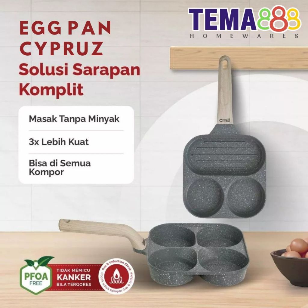 CYPRUZ Egg Pan Granite Diecast Wajan Telur Anti Lengket