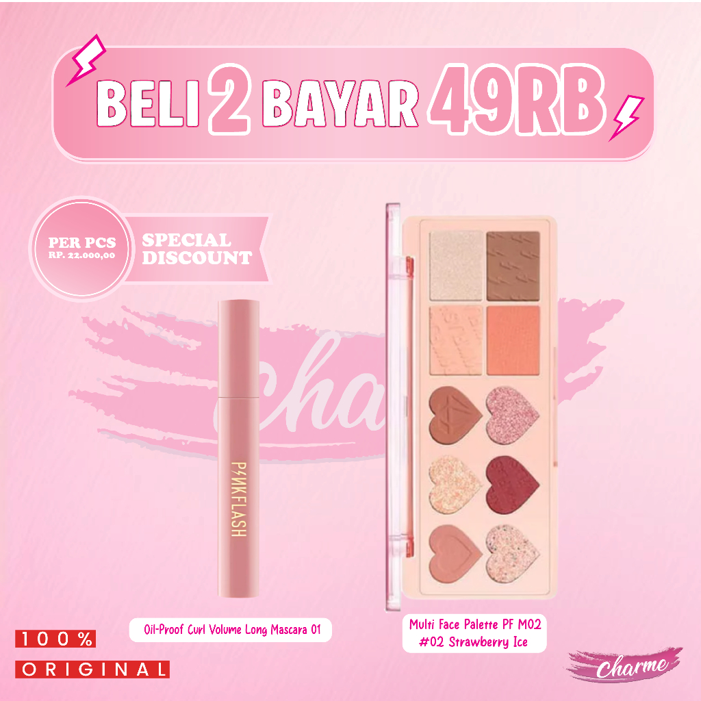 (READY&ORI) Pinkflash 49k For 2 Bundling 1C Face Palette & Mascara (BDL1C-PFM02-PFE08)