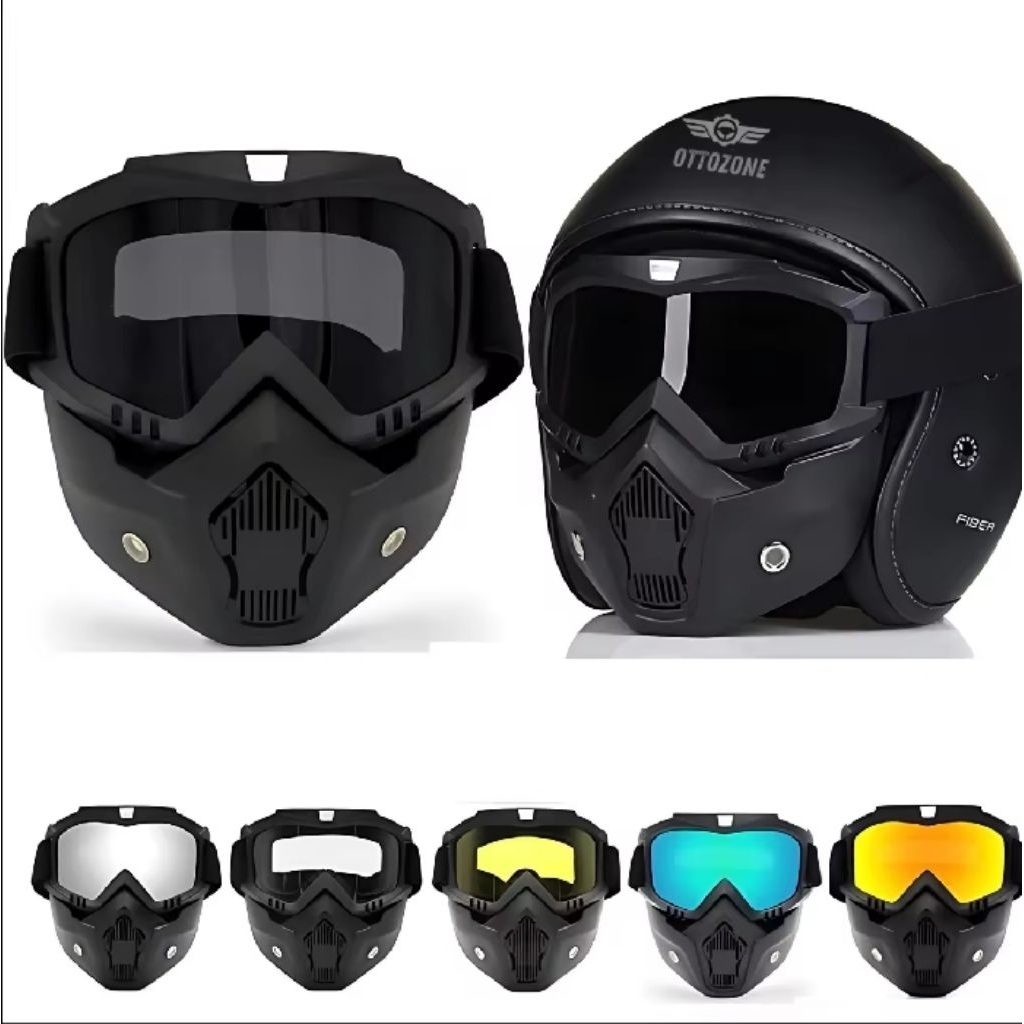 Bisa cod gogle mask retro kaca helm untuk semua jenis helm