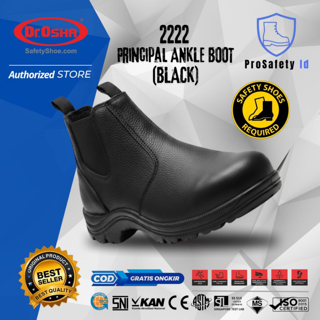 Dr OSHA Principal 2222 S1 Safety Shoes Ankle Boot - Black