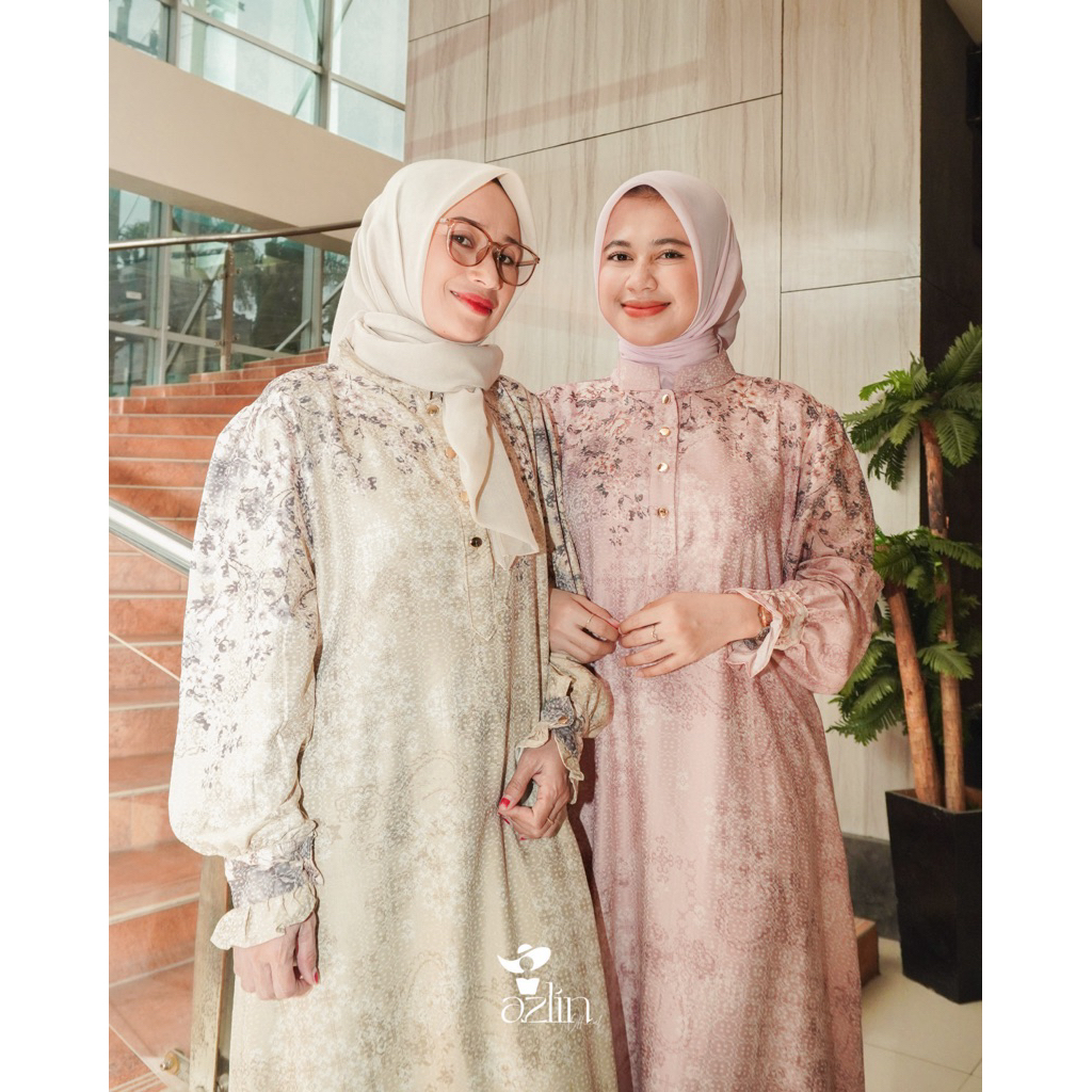 AZ-Noura Gamis Premium Rayon Jacuard Gamis Simple Elegan Muslimah Modern
