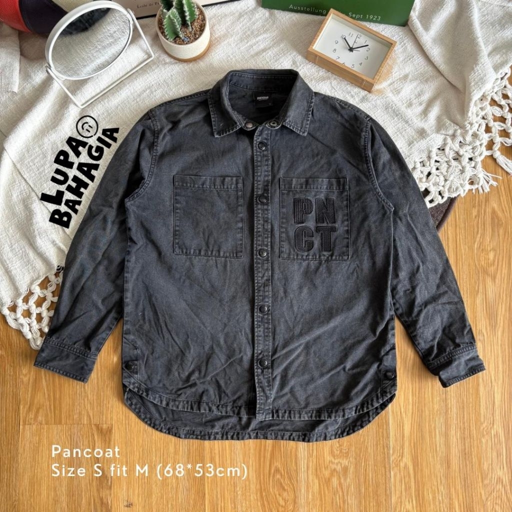 PANCOAT Grey Wash Outer Shirt Jaket size S fit M • 100% Original (Kemeja Outer)