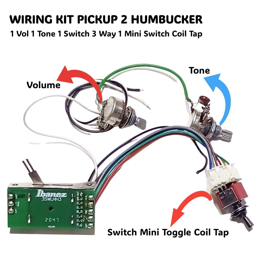 ‎Wiring Kit Assembly 2 Pickup Humbucker Original Ibanez
