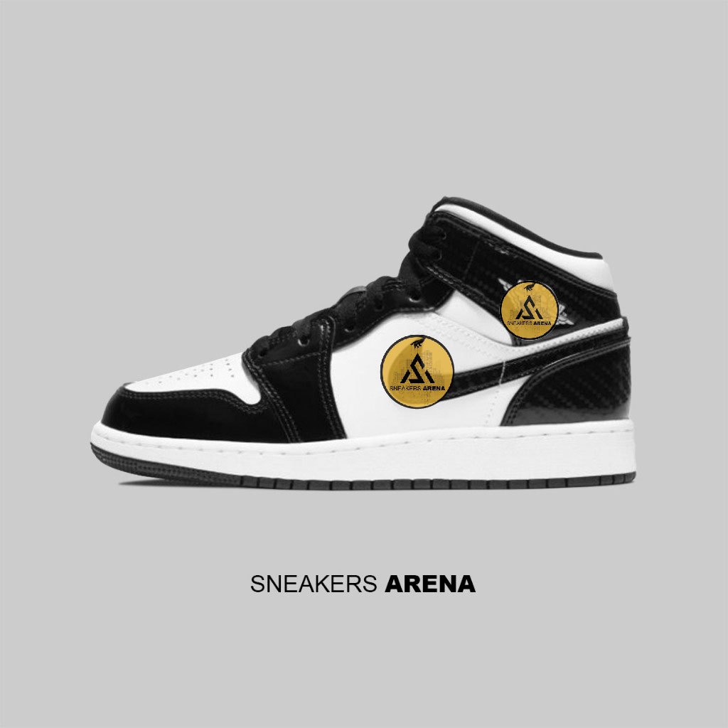 Sneakers Sepatu NK Air Jordan 1 Retro Mid All-Star Carbon Black White Original