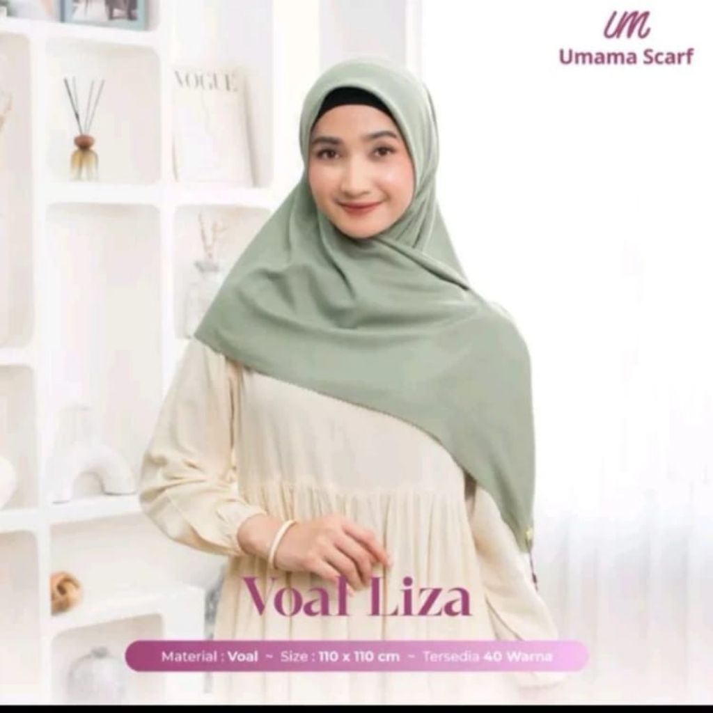 OBRAL HIJAB UMAMA SEGIEMPAT Voal miracle  plain LC ORI dengan pouch dan logo plat besi
