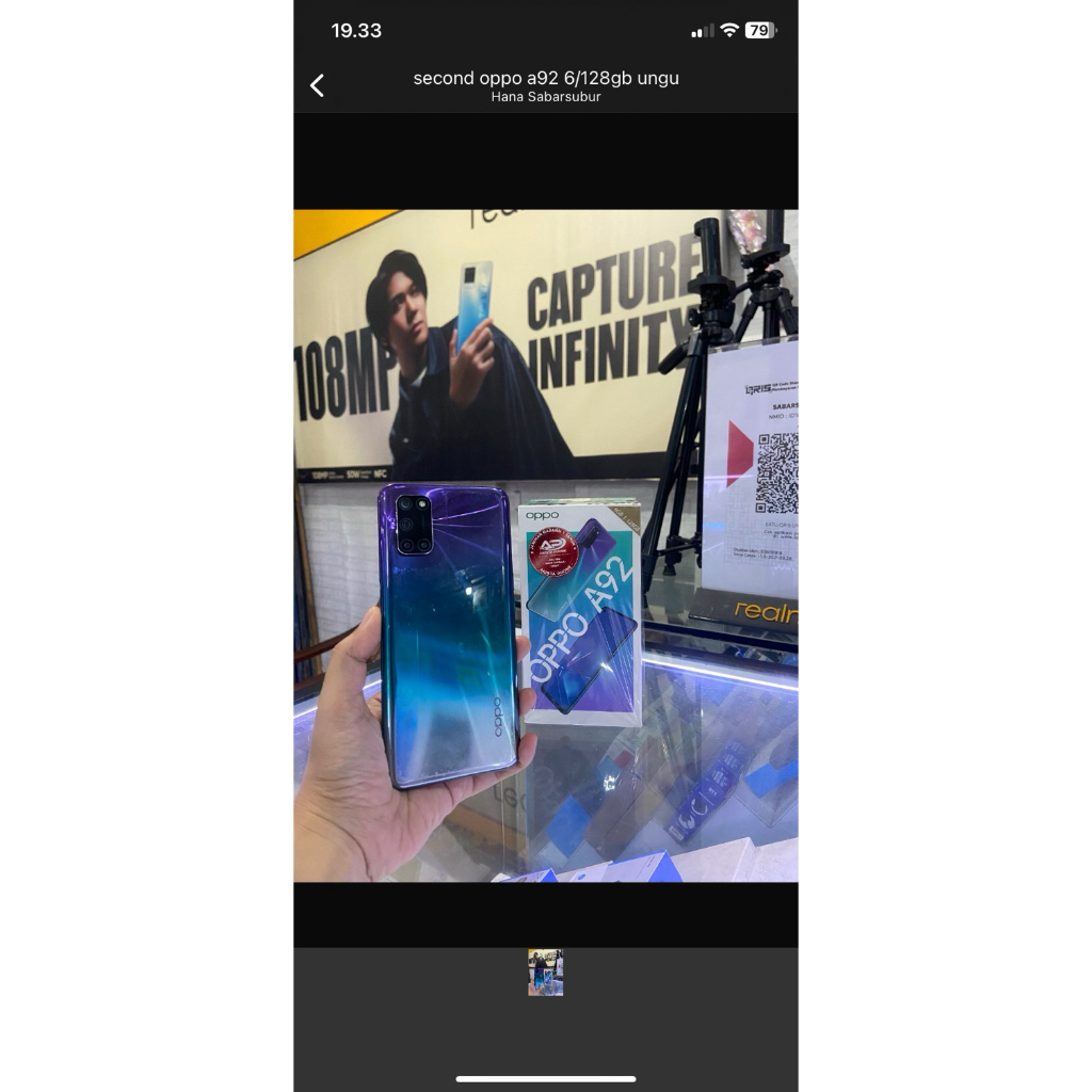 second oppo a92 6/128gb ungu
