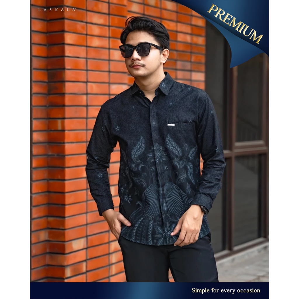 Laskala Batik Premium Damar Kemeja Batik Pria Slimfit Lengan Panjang