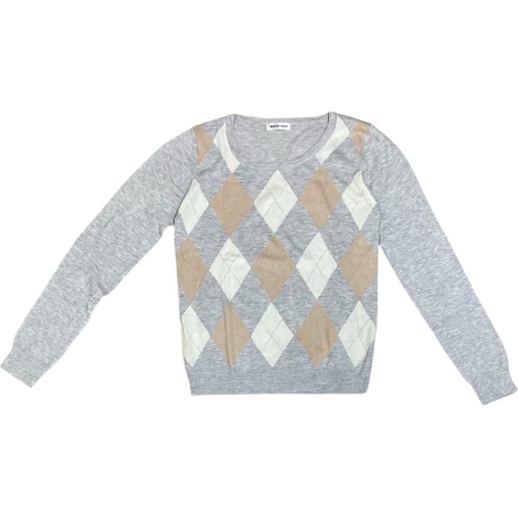 Knitwear Wanita Baju Lengan Panjang Rajut Abu Healthy Karen