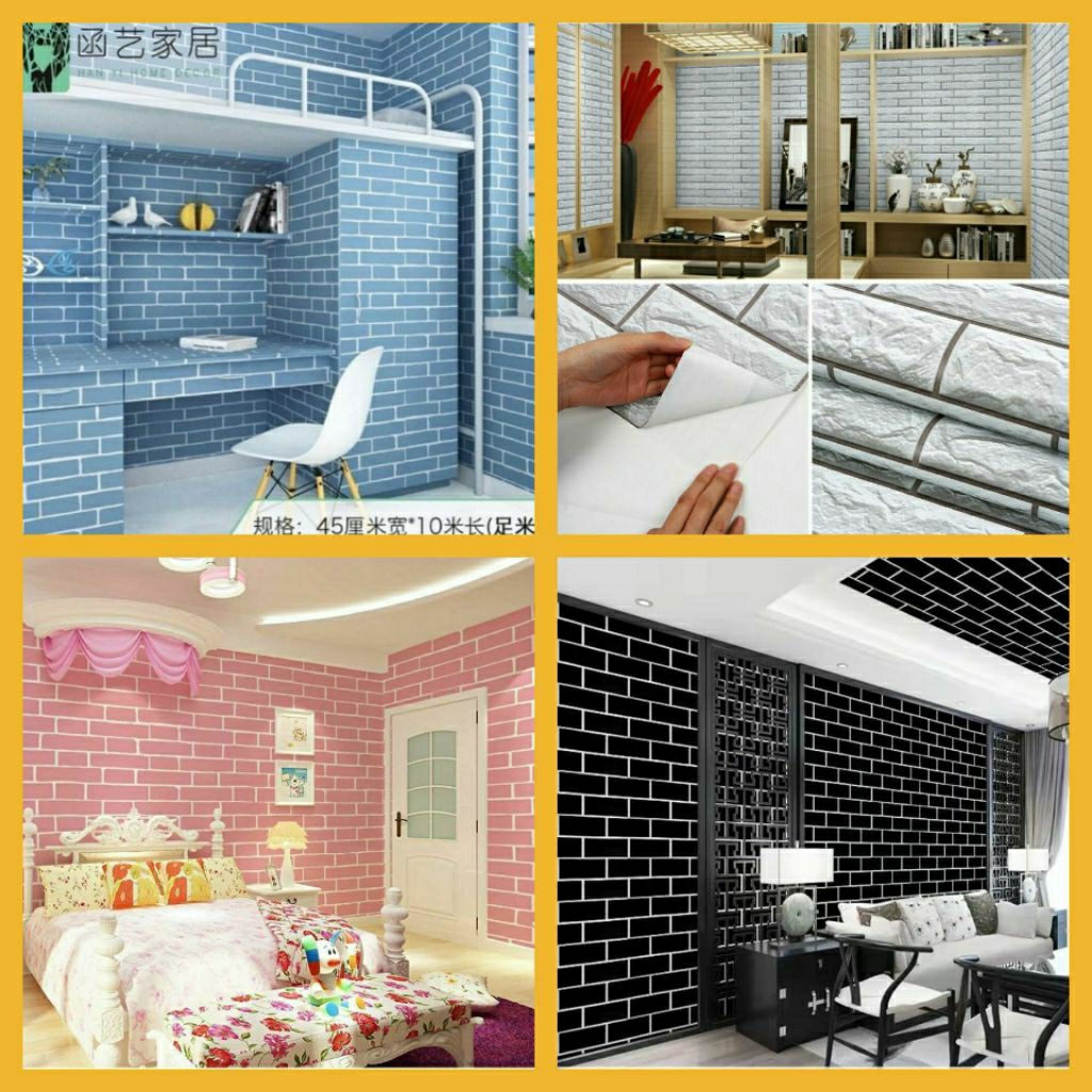 Wallpaper Motif Bata Wallpaper Dinding Batu Bata Wallstiker Motif Bata Alami