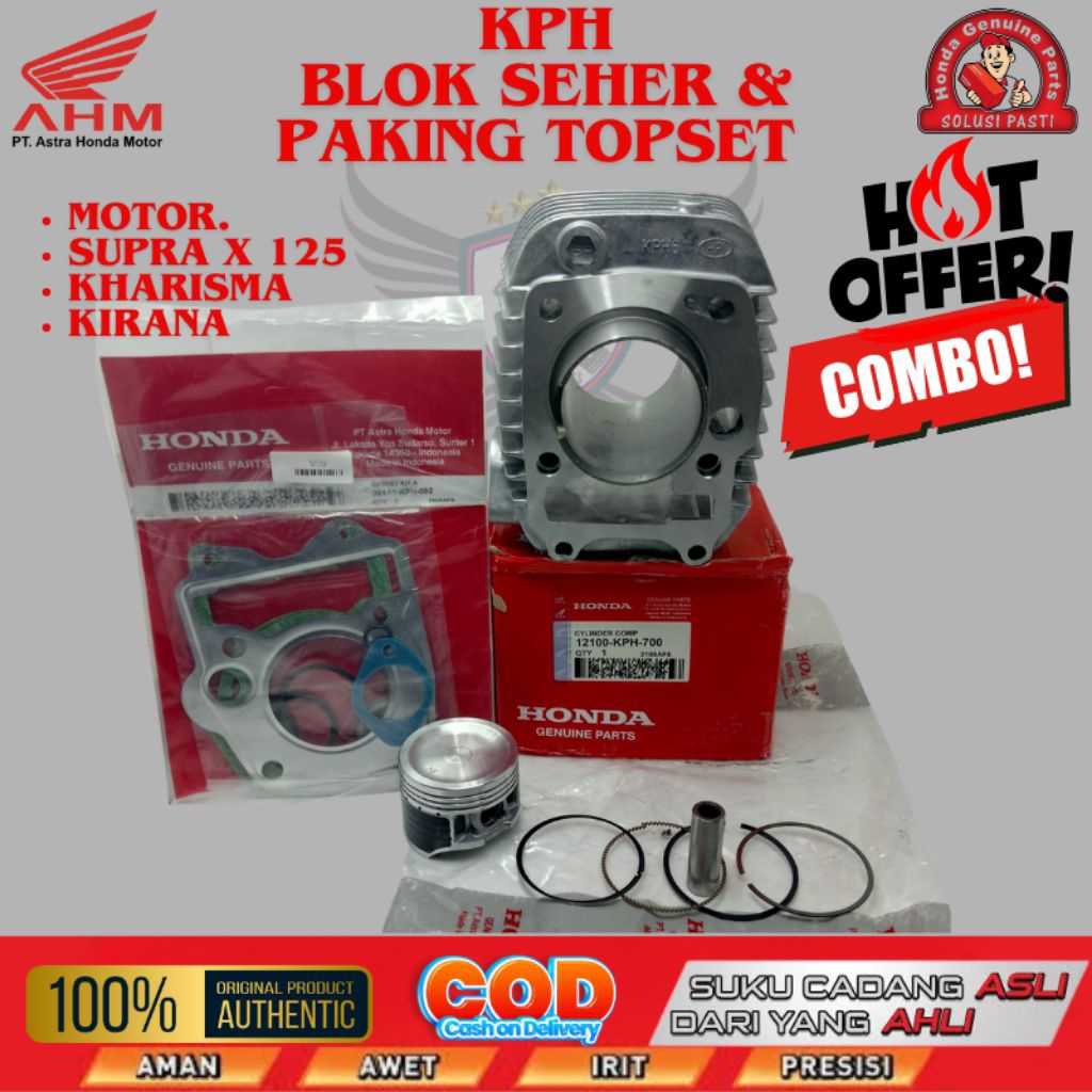 KPH ORI BLOK SEHER + TOP SET HONDA SUPRA X 125 HONDA SUPRA 125 HONDA KIRANA HONDA KARISMA HONDA SUPR
