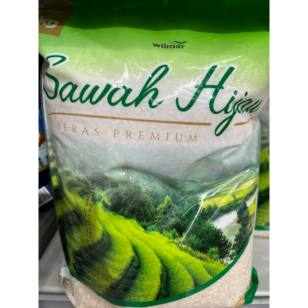 sawah hijau beras 5 kg (beras wilmar) 96.000