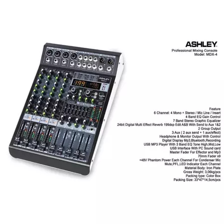 Mixer Ashley MDX4 Original 199 dsp bluetooth Ashley MDX 4