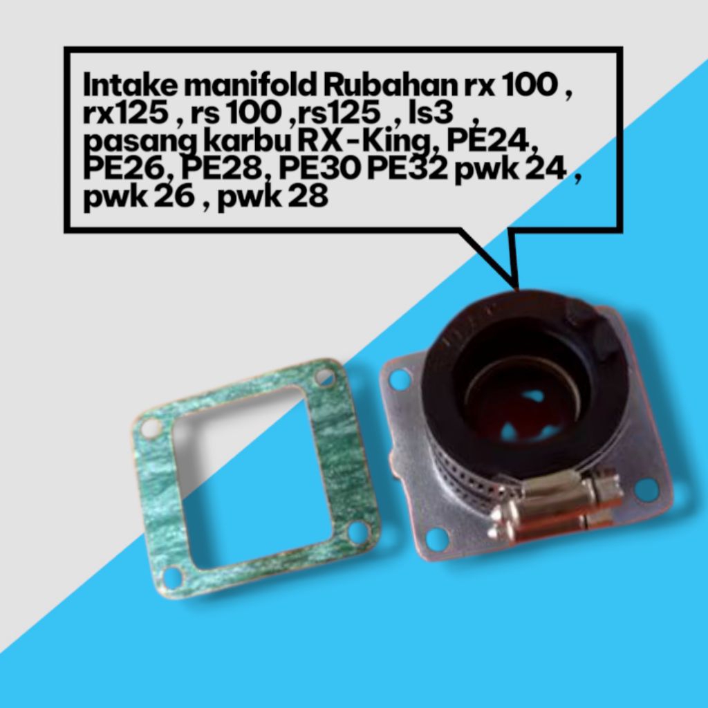 Intake manifold manipol Intake Rubahan rx 100 , rx125 , rs 100 ,rs125  , ls3    , pasang karbu RX-Ki