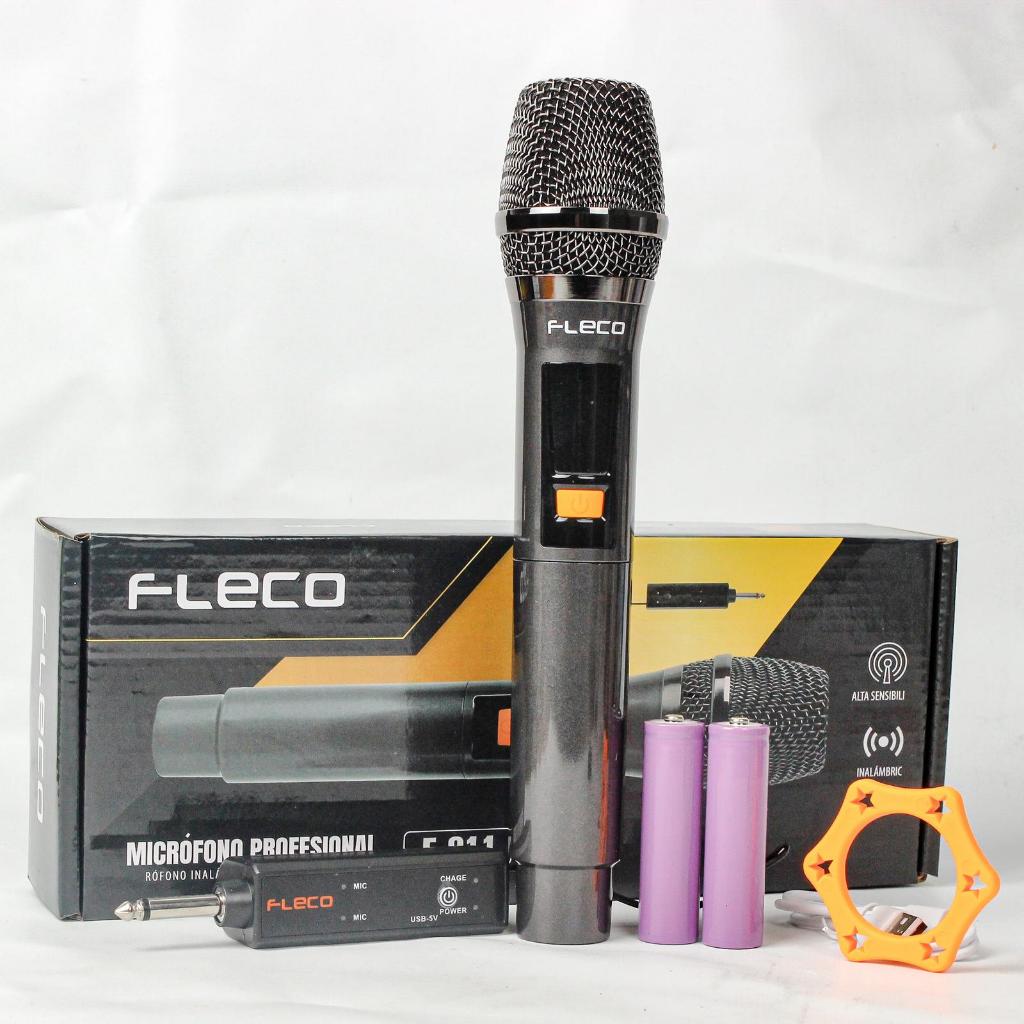 Mic Professional Microphone FLECO F-211 Wireless Mic Free Batre Receiver
