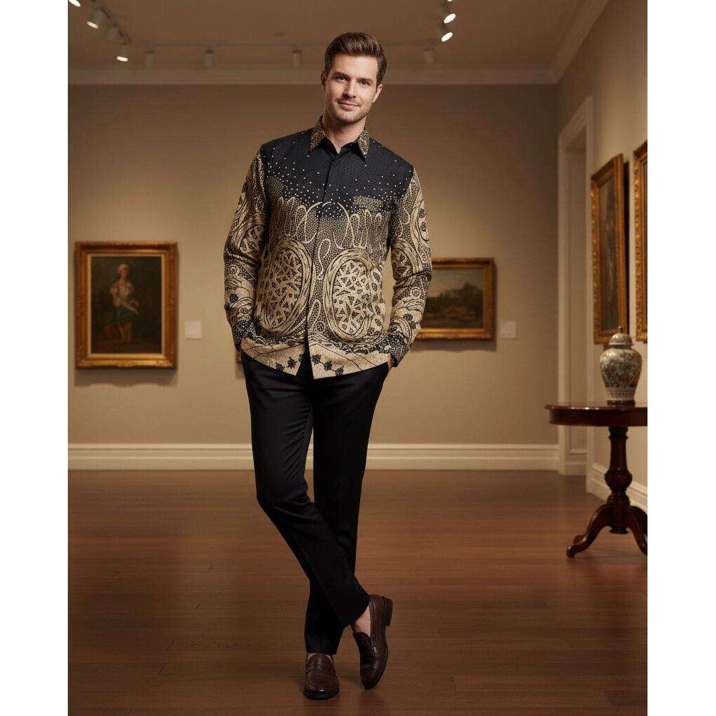 KEMEJA BATIK PRIA BAHAN  DOBY //COD