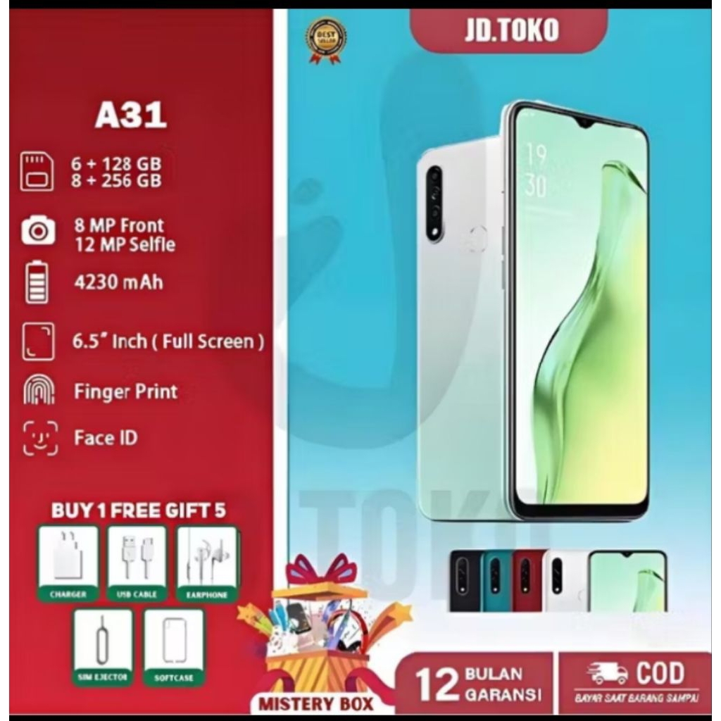 HP OPPO A31 Ram 8/256 GB Smartphone Garansi 1 Tahun Grosir