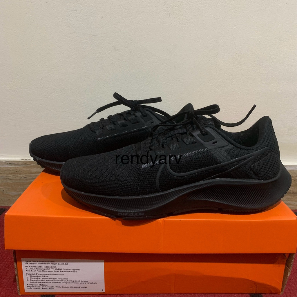 Sepatu Lari Running Pria Nike Air Zoom Pegasus 38 Black