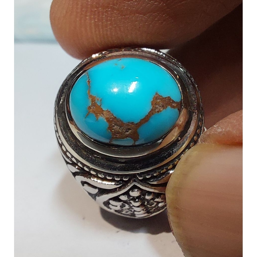 PIRUS MESIR BIRU MUDA GRADASI EST DIM 11,5x9x7 RING 8