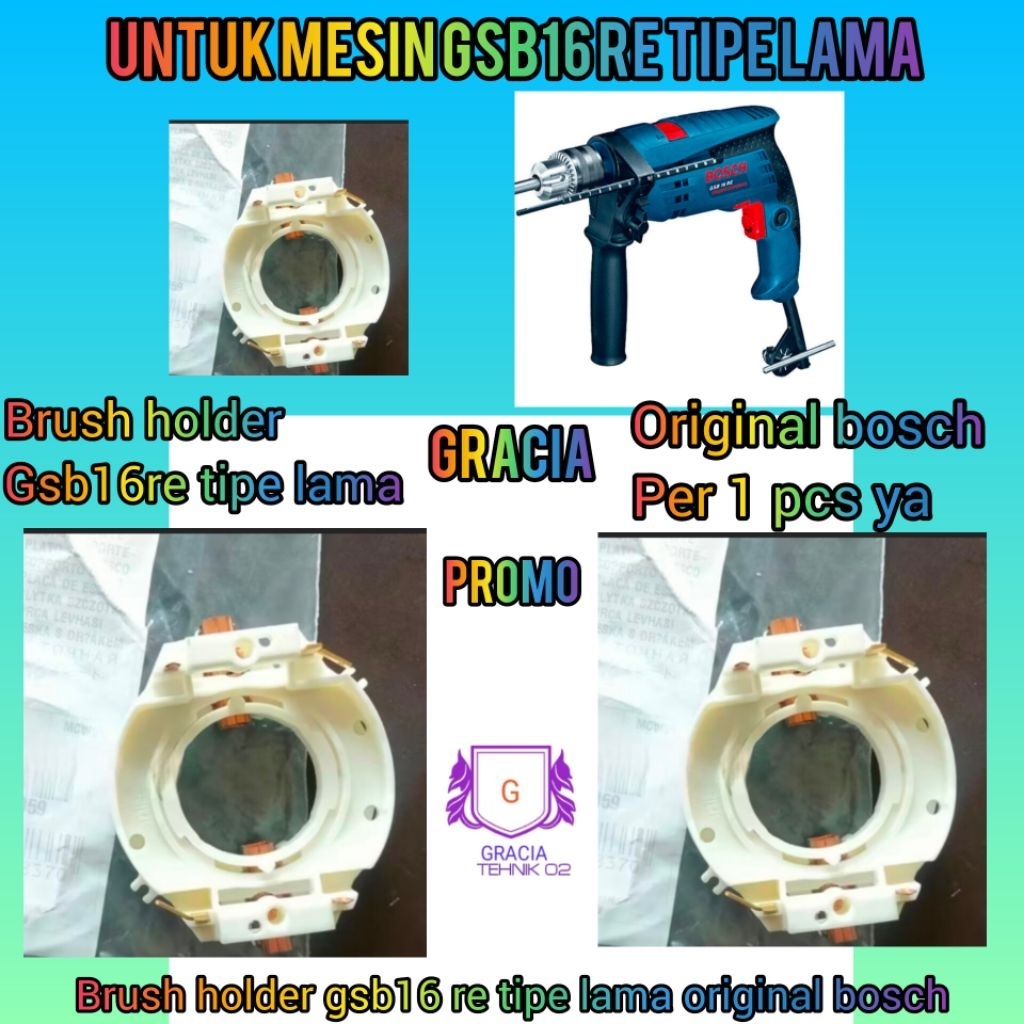 BRUSH HOLDER GSB16RE OLD MESIN BOR BOSCH RUMAH CARBON BRUSH GSB16RE TIPE LAMA ORIGINAL BOSCH