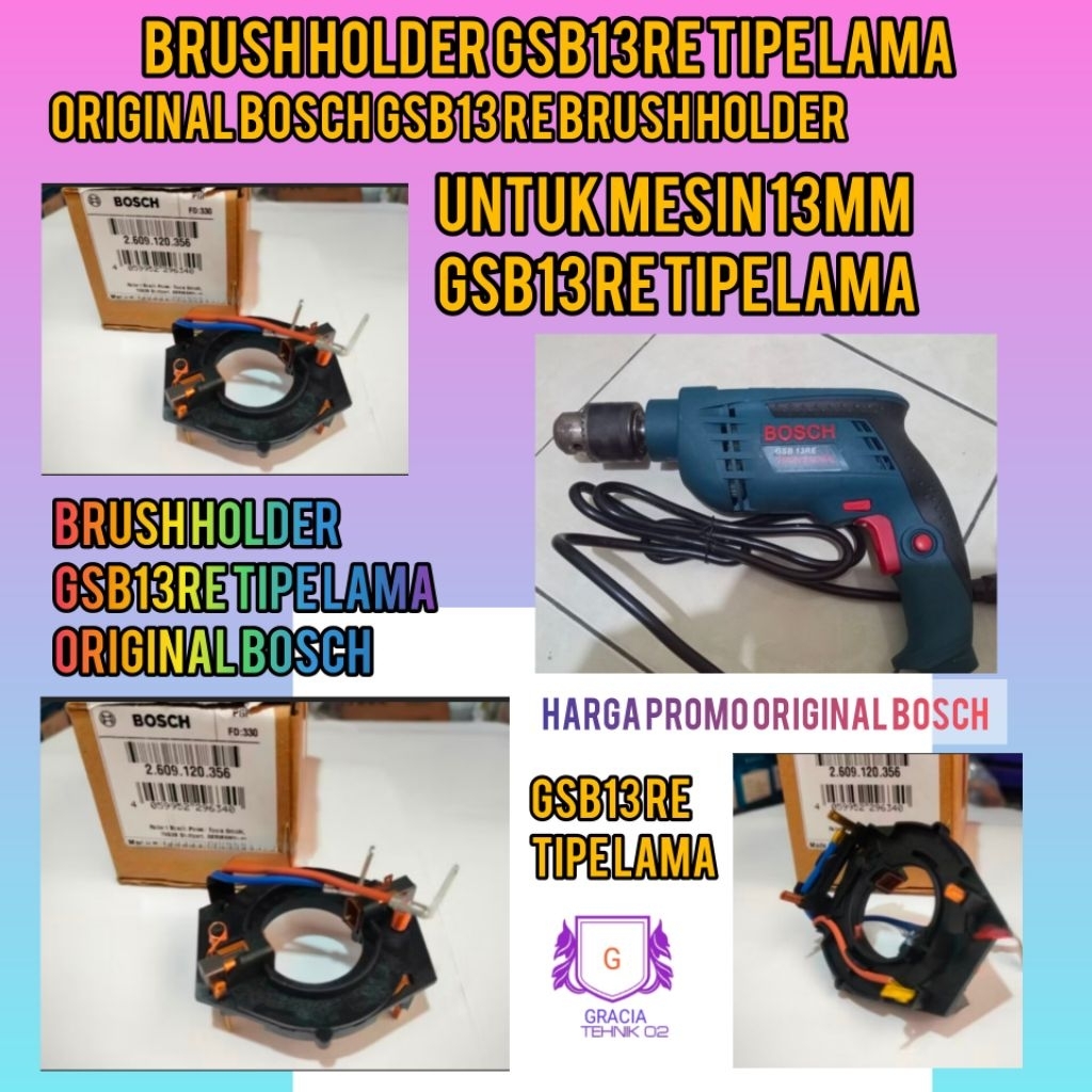 BRUSH HOLDER BOSCH GSB13RE RUMAH CARBON BRUSH BOR GSB 13 RE TIPE LAMA ORIGINAL BOSCH GSB13RE TIPE LA