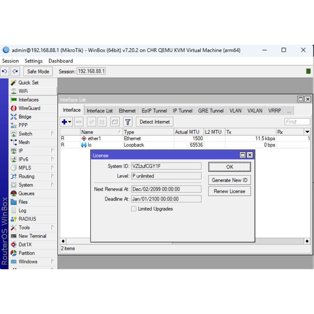 stb mikrotik chr 4core lisensi P unlimited
