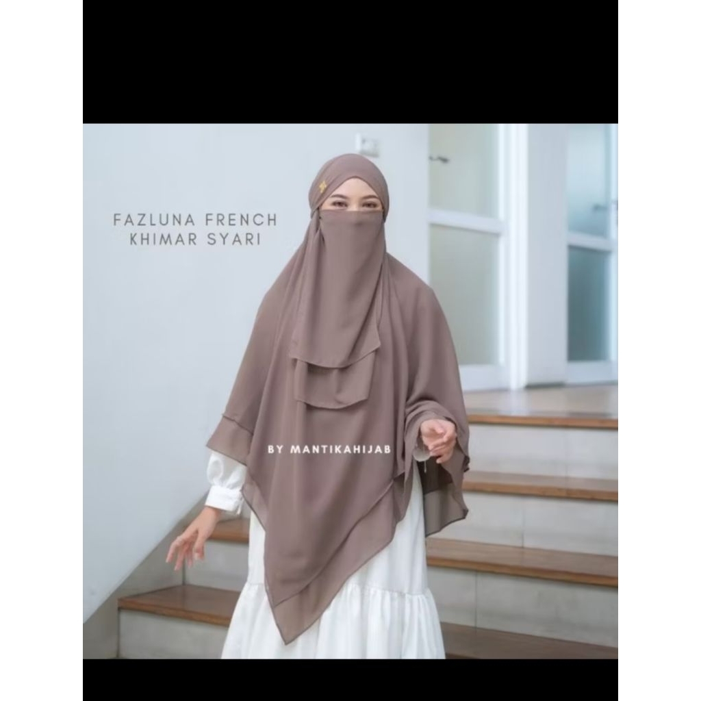 Preloved khimar FK/French Khimar Ceruty babydoll armany/FK dua layer khimar lancip