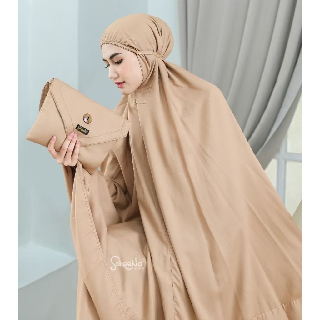 Mukena Bali SAKEENA dewasa jumbo katun rayon polos