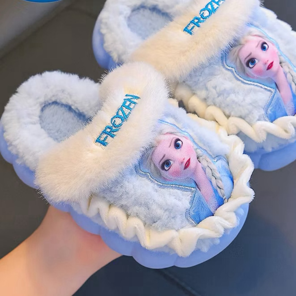 sendal bulu kamar anak frozen elsa