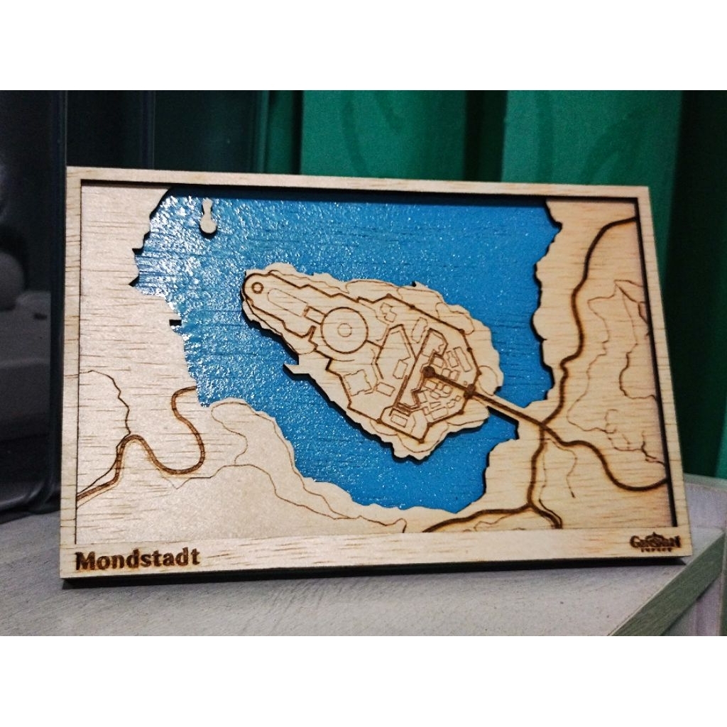 Map 3D Mondstadt Genshin Impact Souvenir Genshin Impact