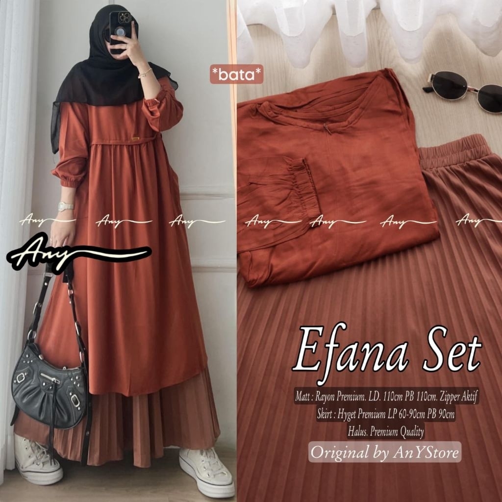 efana kanoa elsire rista set rok plisket mix long tunik polos - FAZA SET ROK - SETELAN TUNIK FAZA SE