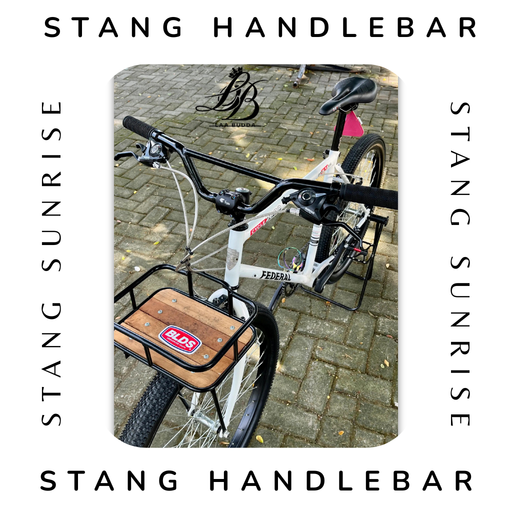 STANG SEPEDA SUNRISE STANDART 25.4 HANDLEBAR SUN RISE HANDLE BAR HITAM CHROME KROME MTB FEDERAL BMX 