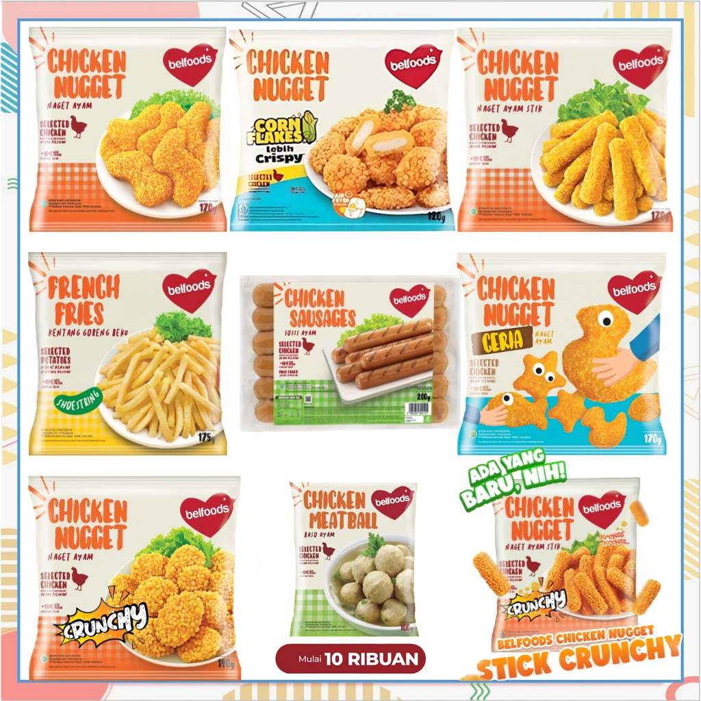 BELFOODS "Kids series" ekonomis Naget Ayam Chicken Nugget CeRiA 170g | Nugget S 170g | Nugget Stick 