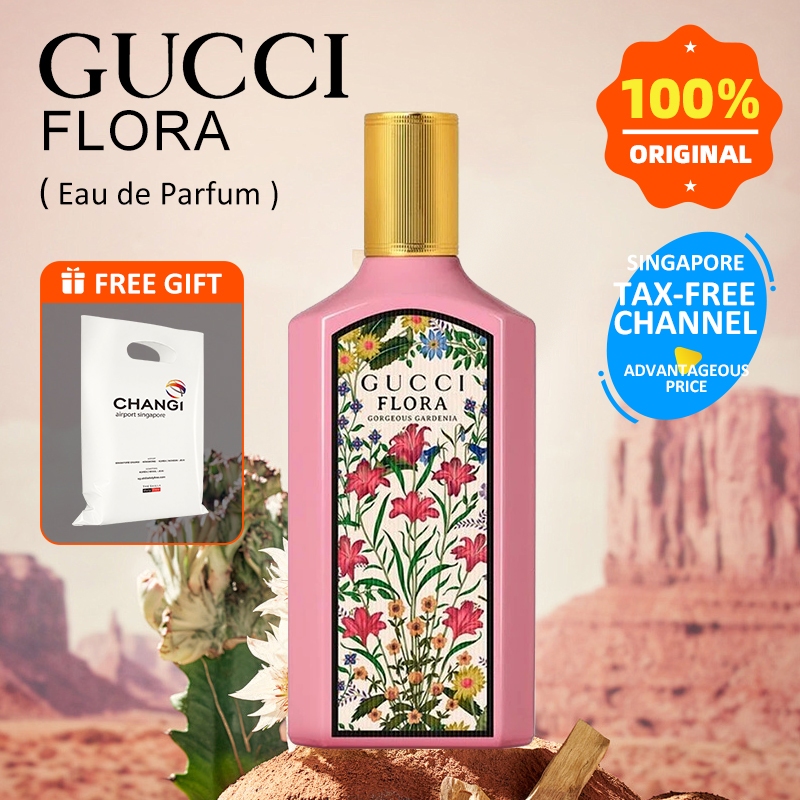 Gucci Flora Gorgeous Cardenia Pink FLOWER NEW Eau De Parfum EDP For Wanita 100ML Tahan Lama 8-12 Jam