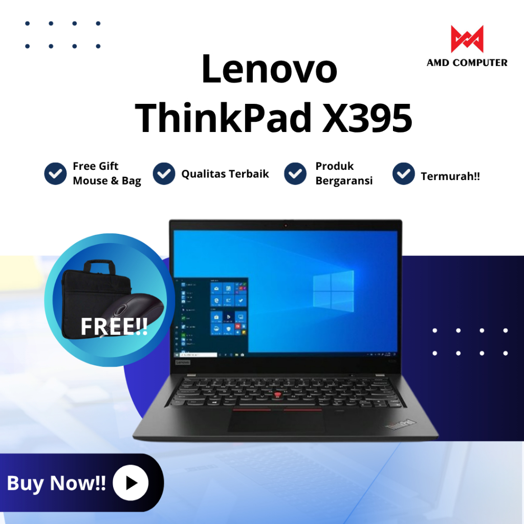 Sale Laptop Lenovo Thinkpad X395 Ryzen 5 Pro