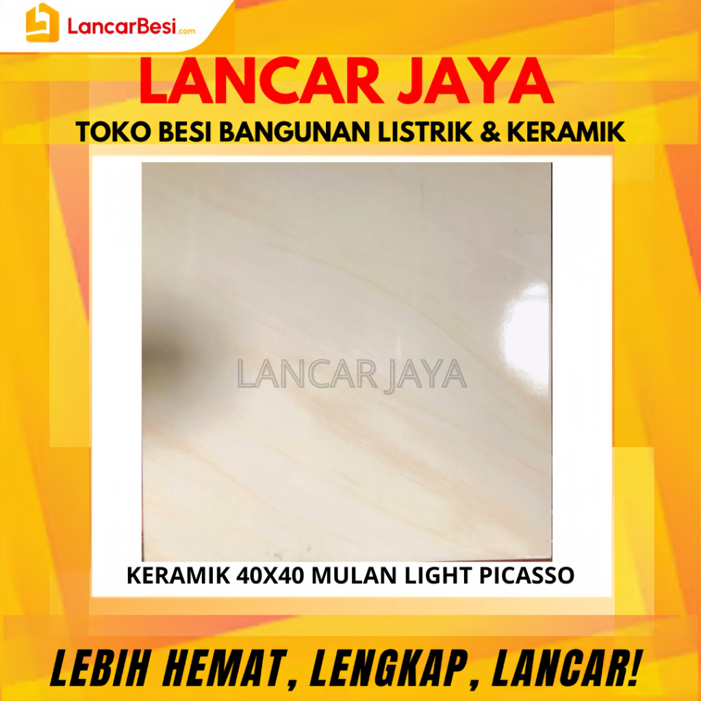 Keramik Lantai 40x40 Mulan Light Picasso Hanya Untuk Area Jogja & Sekitarnya