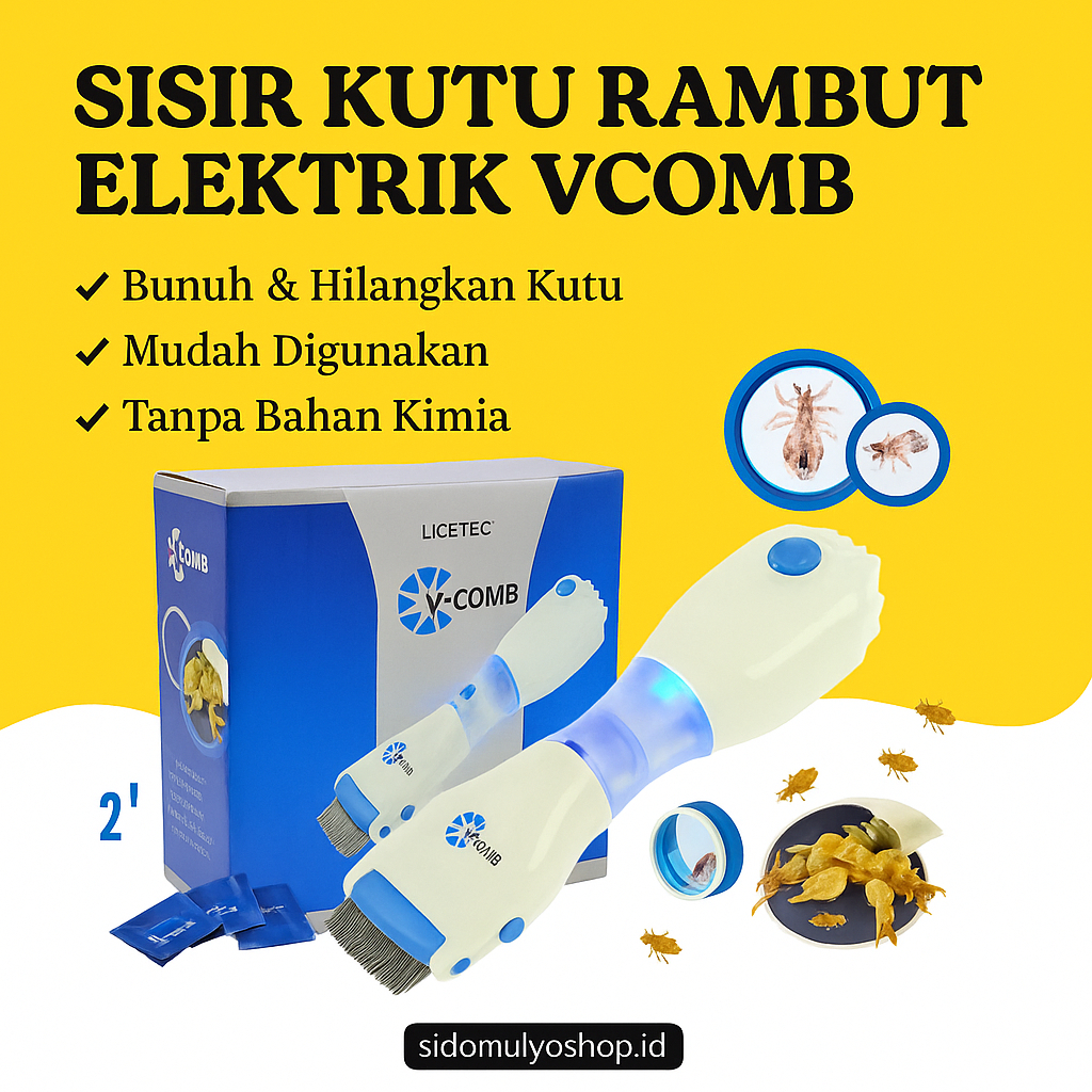 ORIGINAL V-COMB SERIT PENGHILANG SISIR KUTU ELEKTRIK SERIT RAMBUT VACUM VAKUM VCOMB