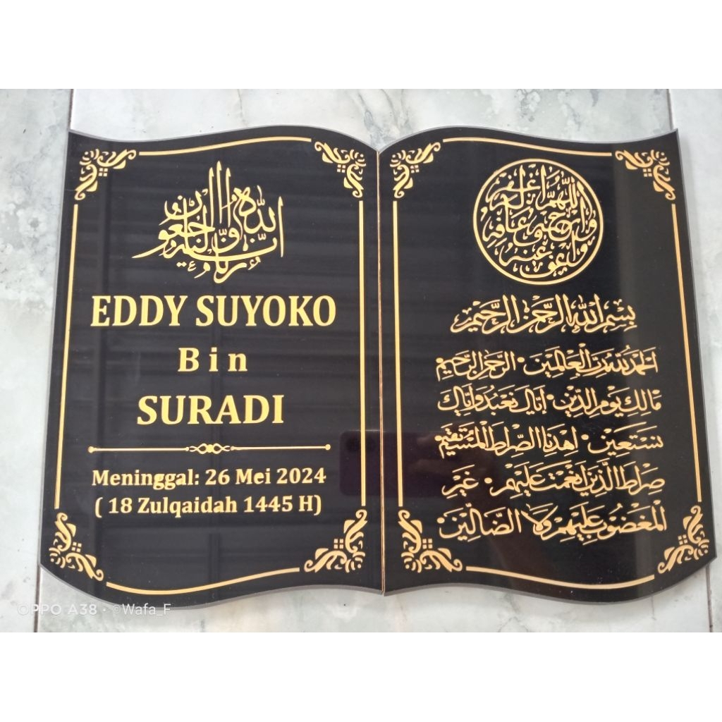 LEMPENGAN BATU NISAN GRANIT MODEL BUKU UKURAN 40X30 CM