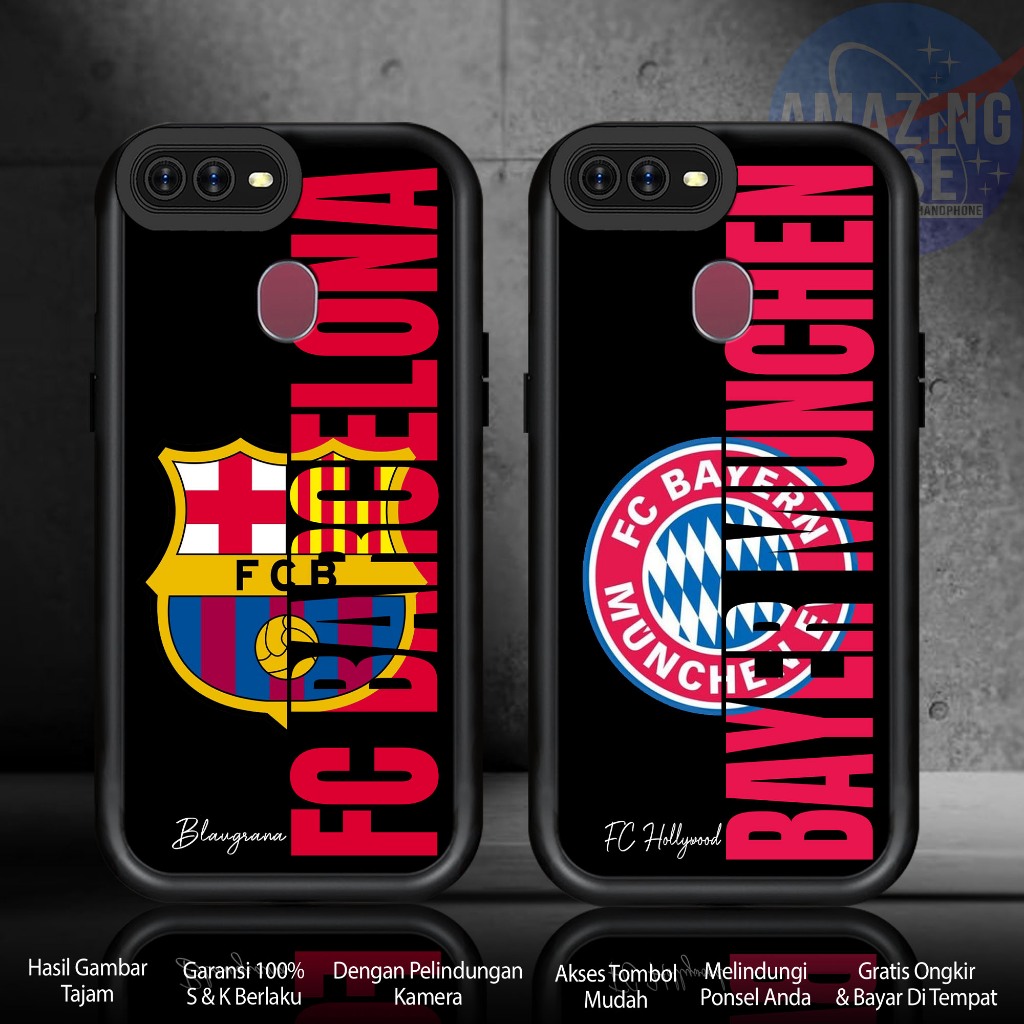 Softcase Glass kaca For OPPO F9 F9 PRO REALME 2 PRO AX7 FOOTBALL2 Casing Handphone Case Hp Procamera