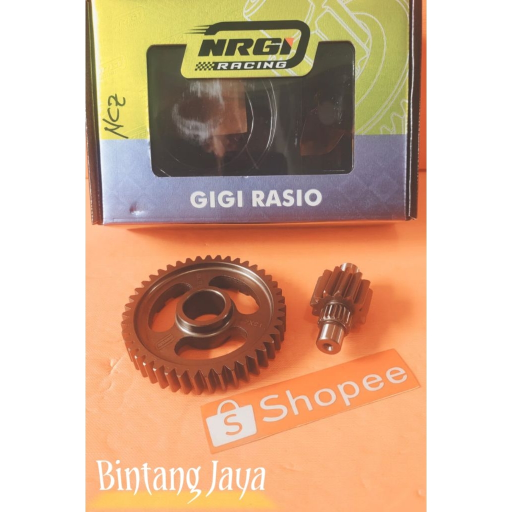 gigi rasio/gear box racing NRGI 13/34 - 13/44 - 14/43 buat motor beat fi esp k44/scoopy fi esp k44/b