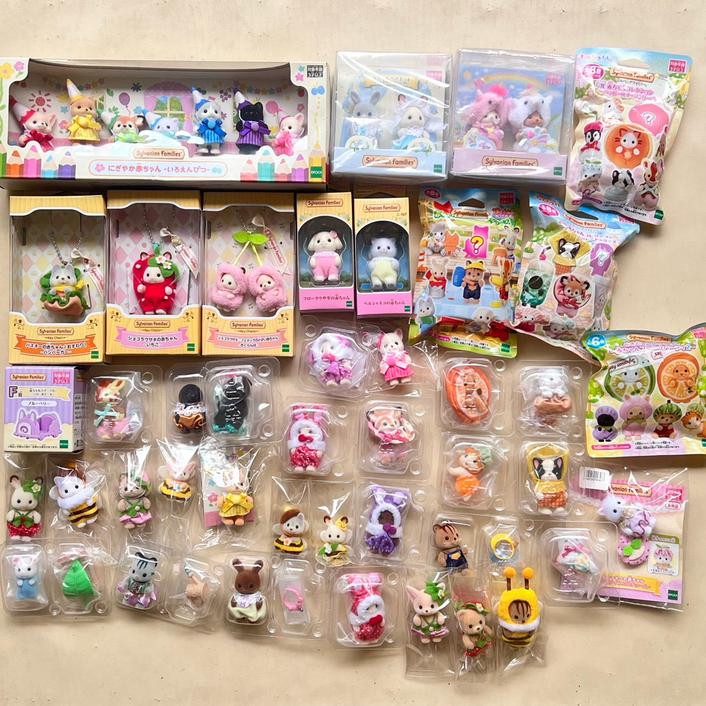(ORI NO NEGO READY INSTANT) Sylvanian Keychain Cherry Flora Baby / Choco Rabbit / Kurumi / Strawberr