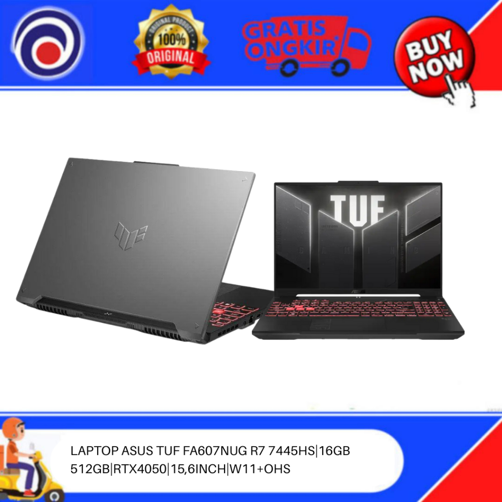 LAPTOP ASUS TUF FA607NUG R7 7445HS|16GB 512GB|RTX4050|15,6INCH|W11+OHS