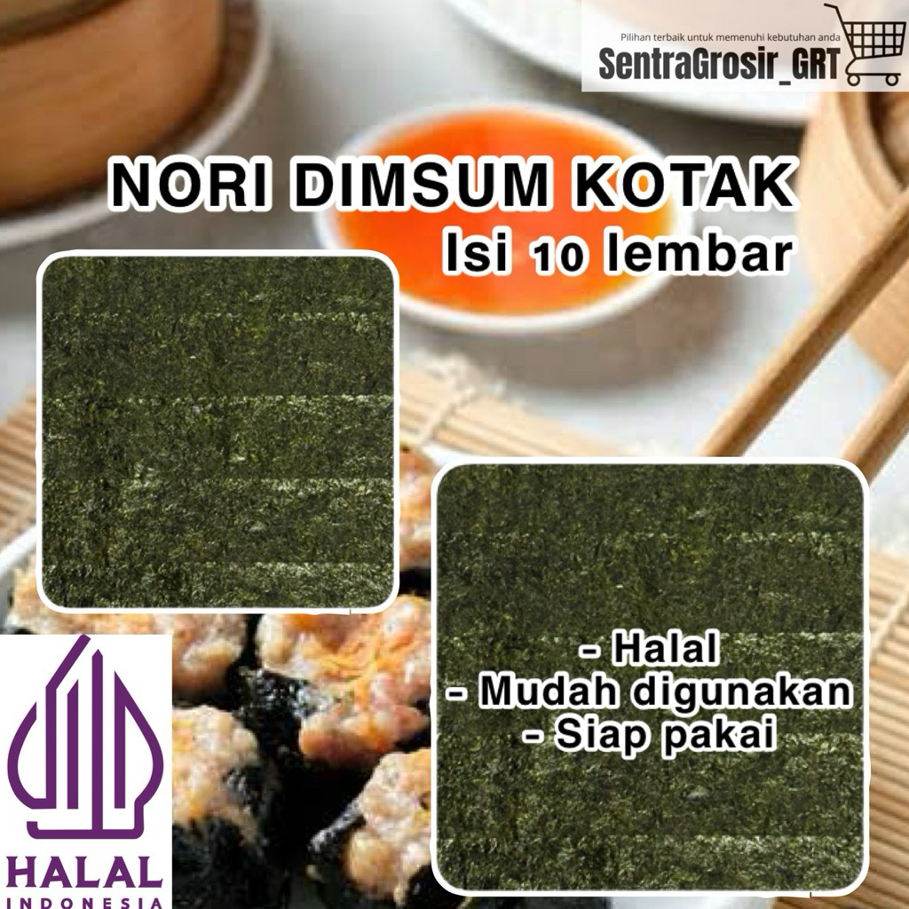Kulit Nori Dimsum | Kulit Dimsum Nori Kotak Halal 10 lembar