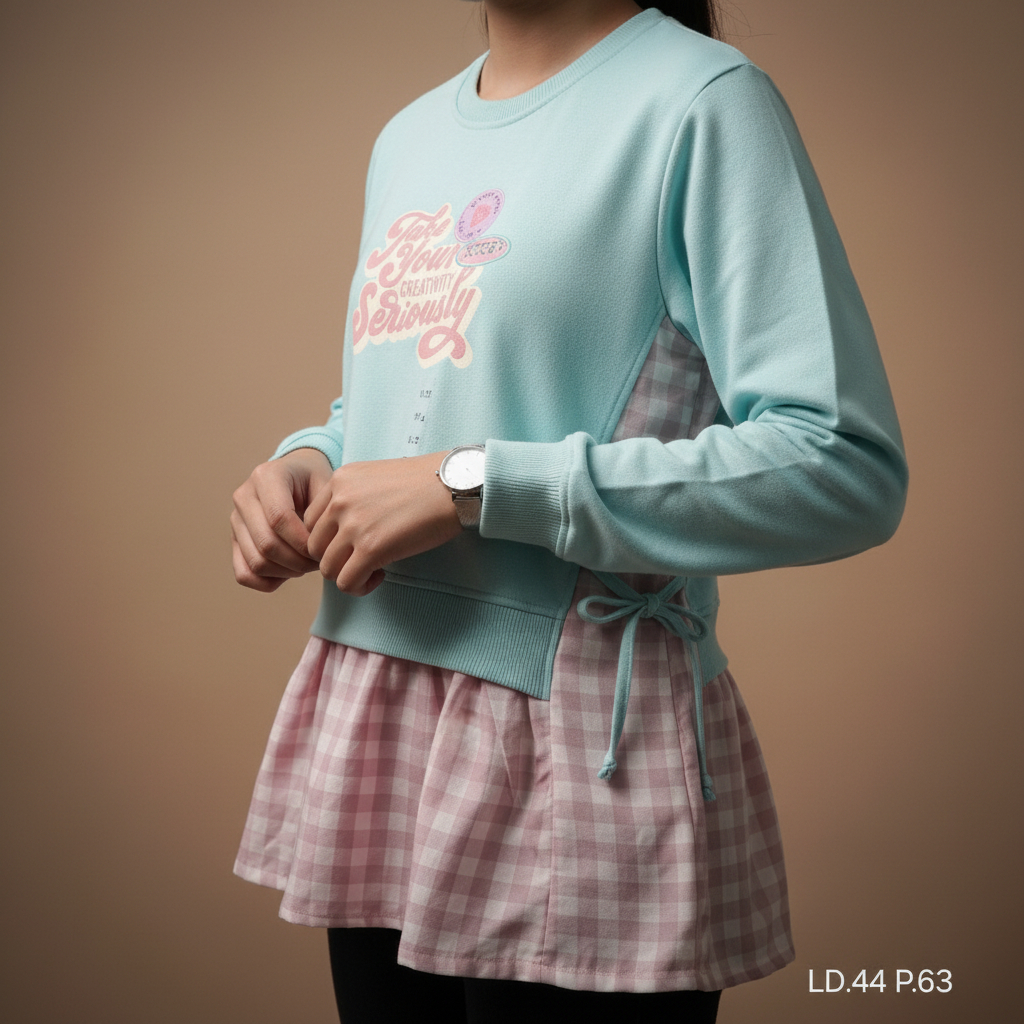 Tunik Anak Motif Kotak Kombinasi