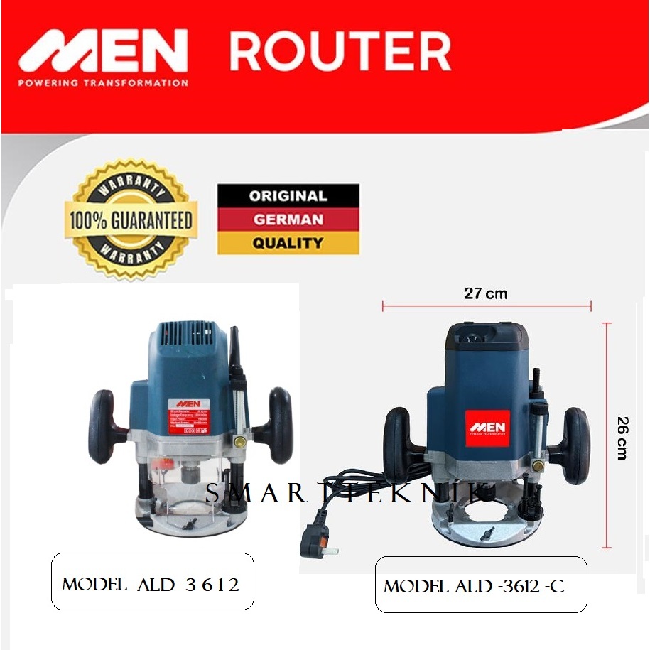 Mesin Router 12mm Besar Profil Kayu 12 mm Wood Trimmer ALD3612/12c router men