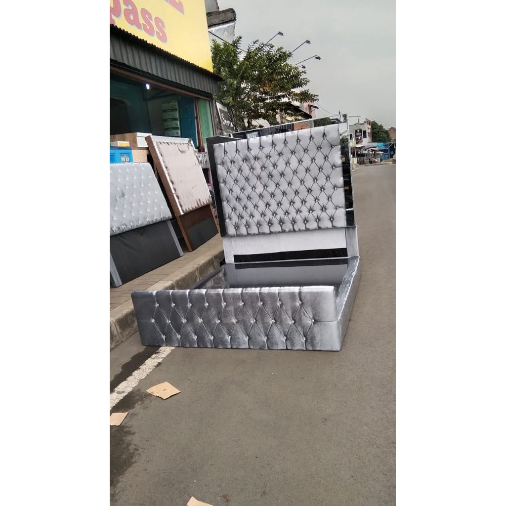 dipan 160x200 tempat tidur jaguar andin kaca