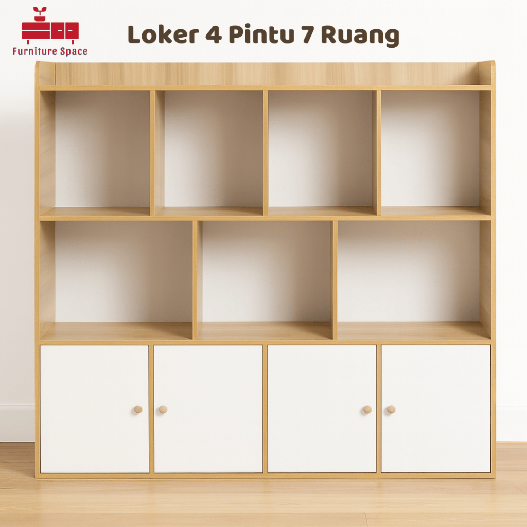 Loker Penyimpanan 4 Pintu 7 Ruang Rak Penyimpanan Buku Loker Penyimpanan Ruang Tamu