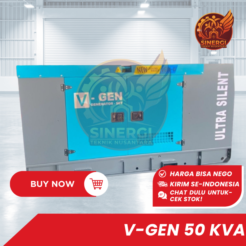 Genset VGEN Diesel 50 kVA | Ultra Silent Type | 3 Phase 380V | Industrial Grade