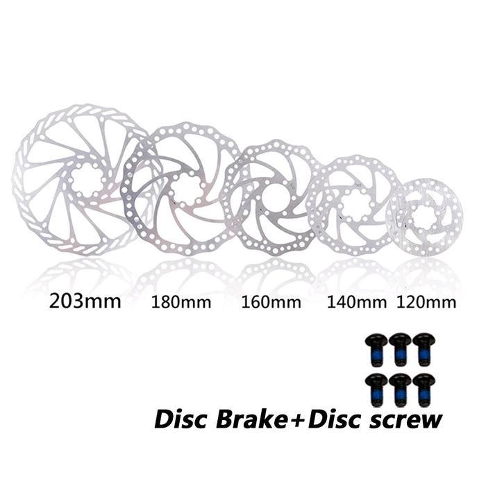 -Terlaris Cakram Rem Sepeda MTB Road Bike Disc Brake Rotor Stainless Steel 120-203mm 6 Bolts Gratis