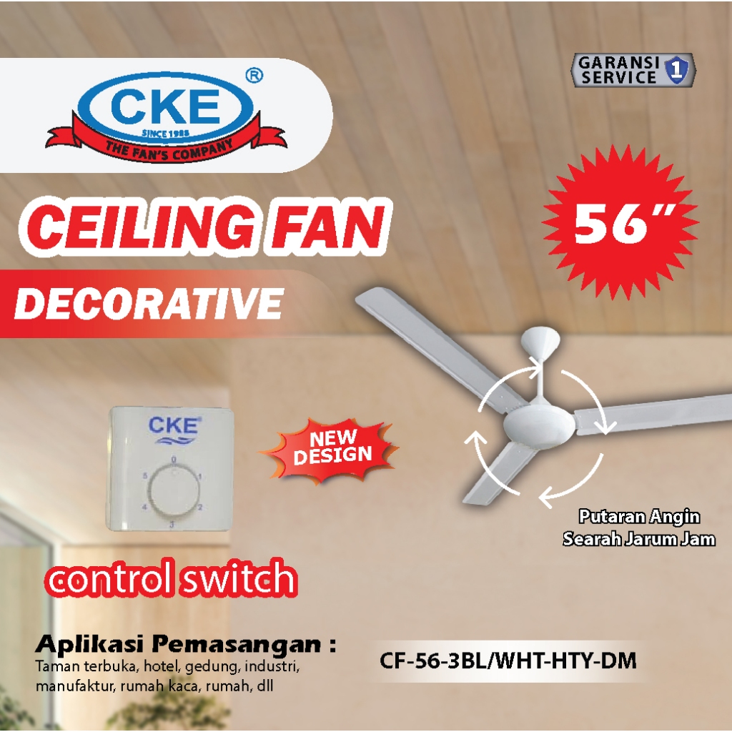 CKE Ceiling Fan 56 Inch – Kipas Angin Plafon Gantung Angin Sejuk Hemat Listrik