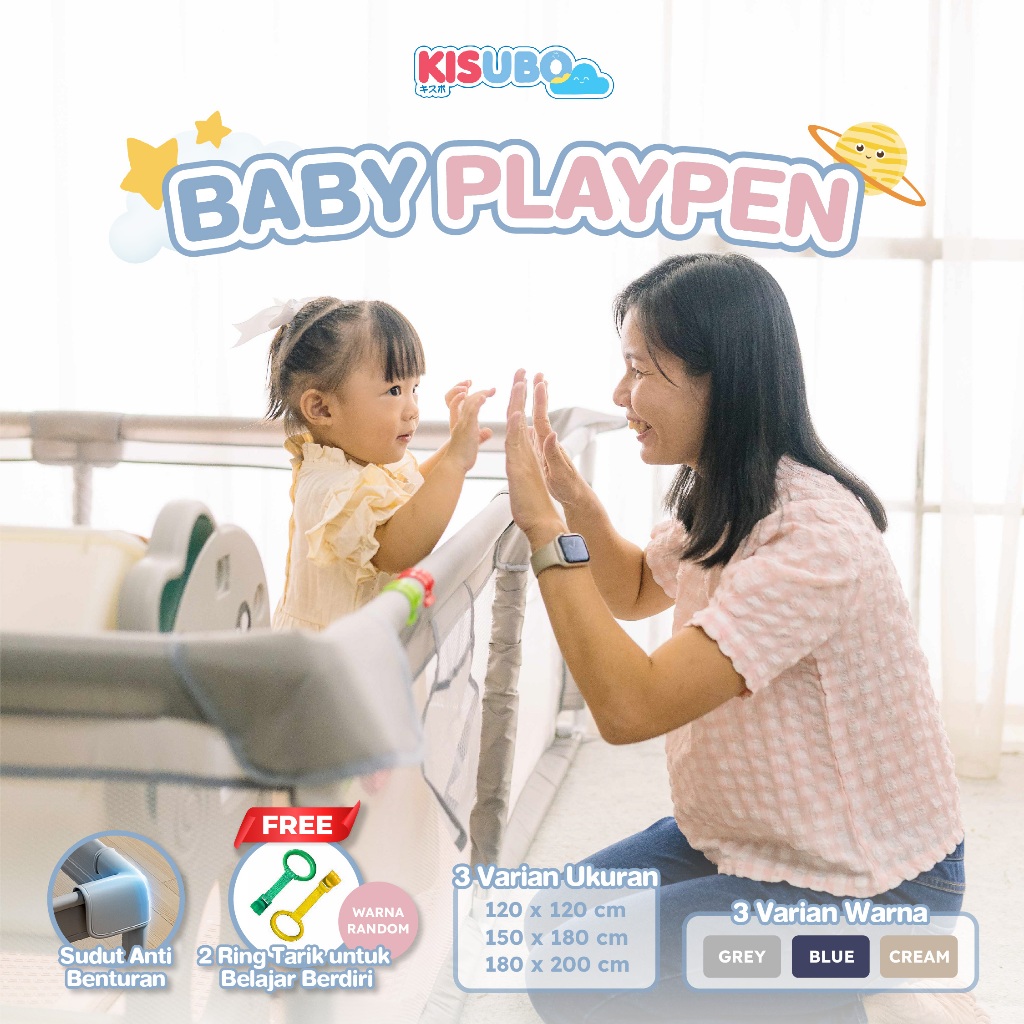KISUBO Playpen Pagar Pengaman Bayi Tempat Bermain Anak Pagar Mainan Anak Pagar Bayi Kolam  Bermain